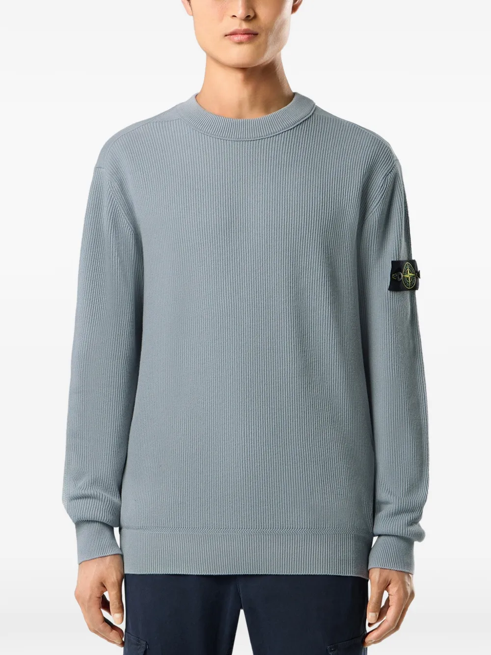 Stone Island 5100154 zachte geribbelde trui van biologisch katoen Blauw