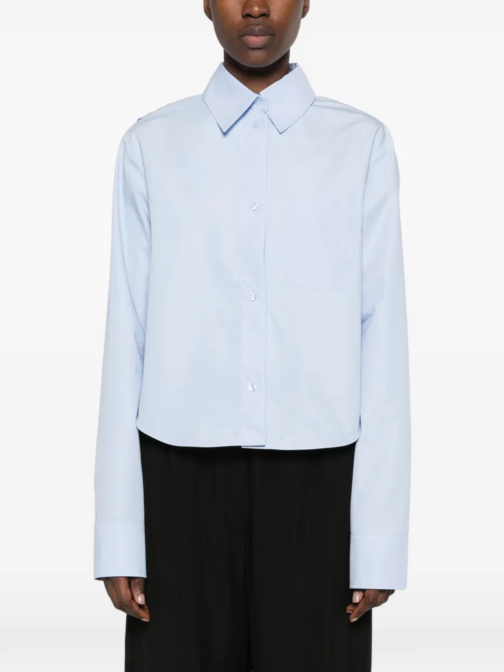 Sportmax T-shirt met plooien Blauw