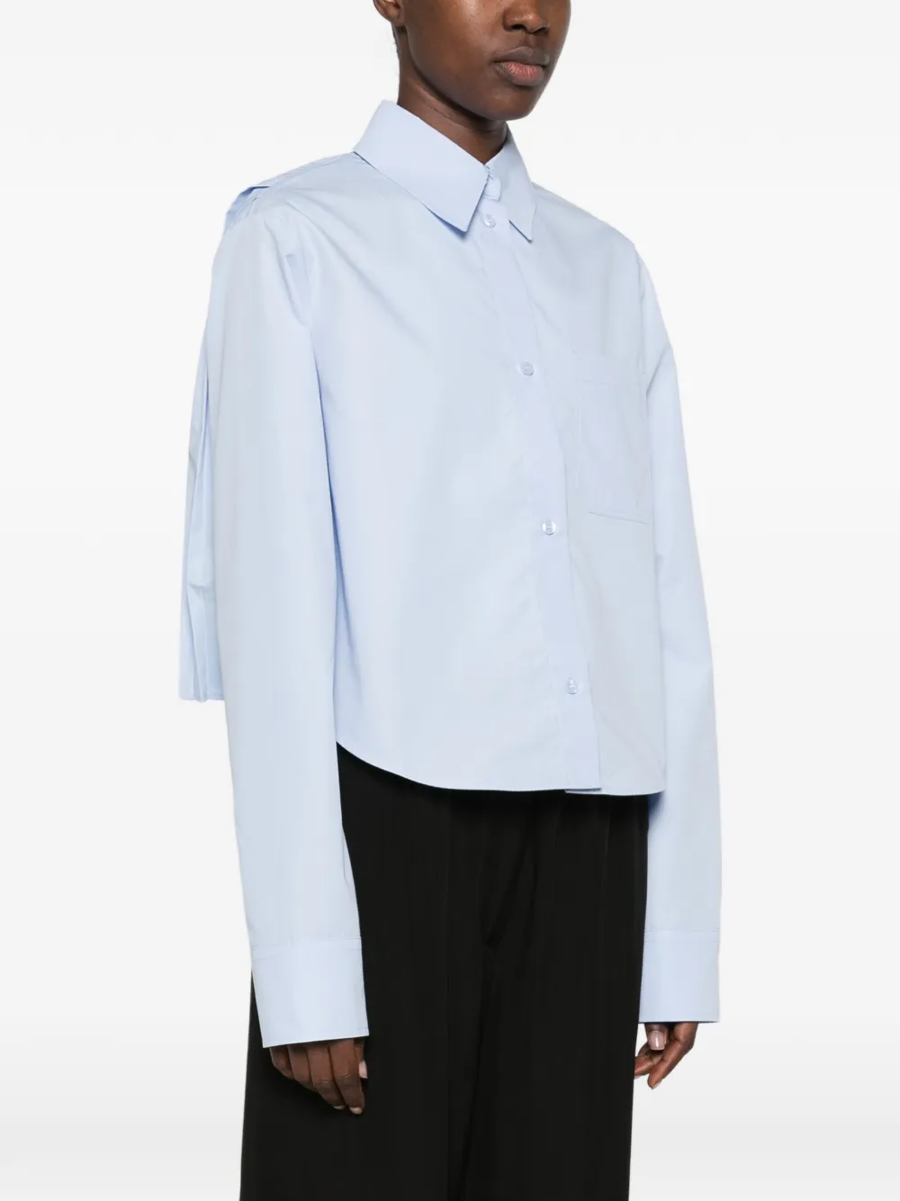 Sportmax T-shirt met plooien Blauw