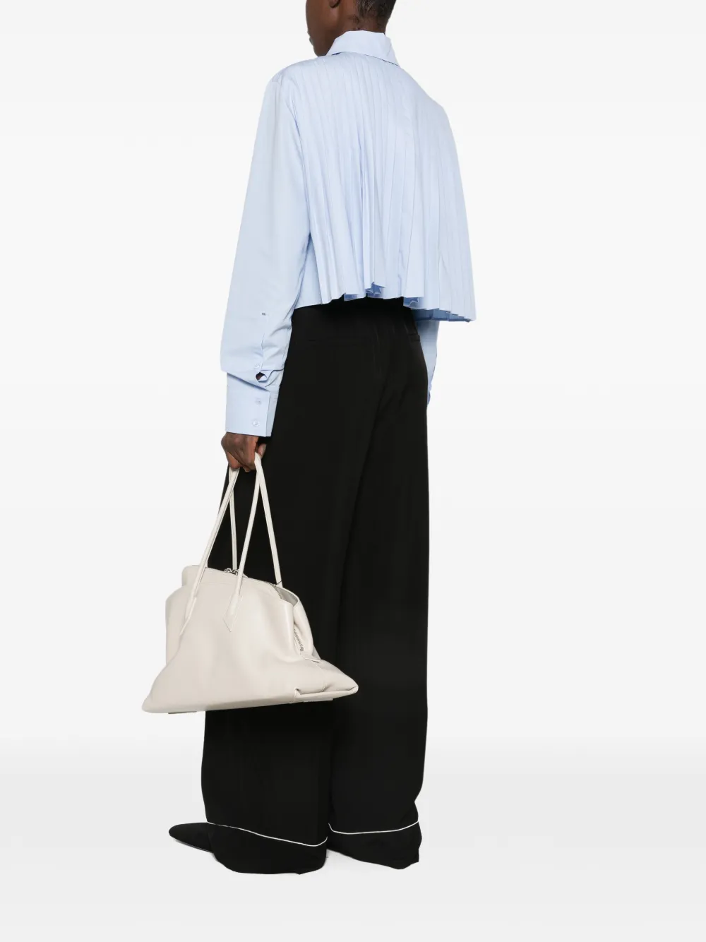 Sportmax T-shirt met plooien Blauw