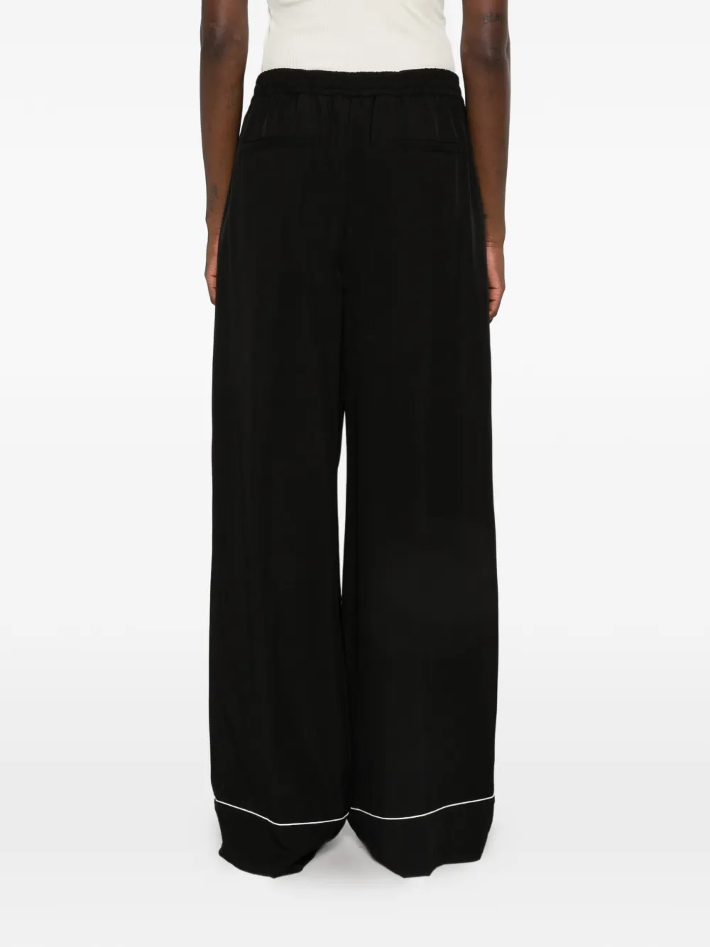 Sportmax Broek met trekkoordtaille en afwerking Zwart