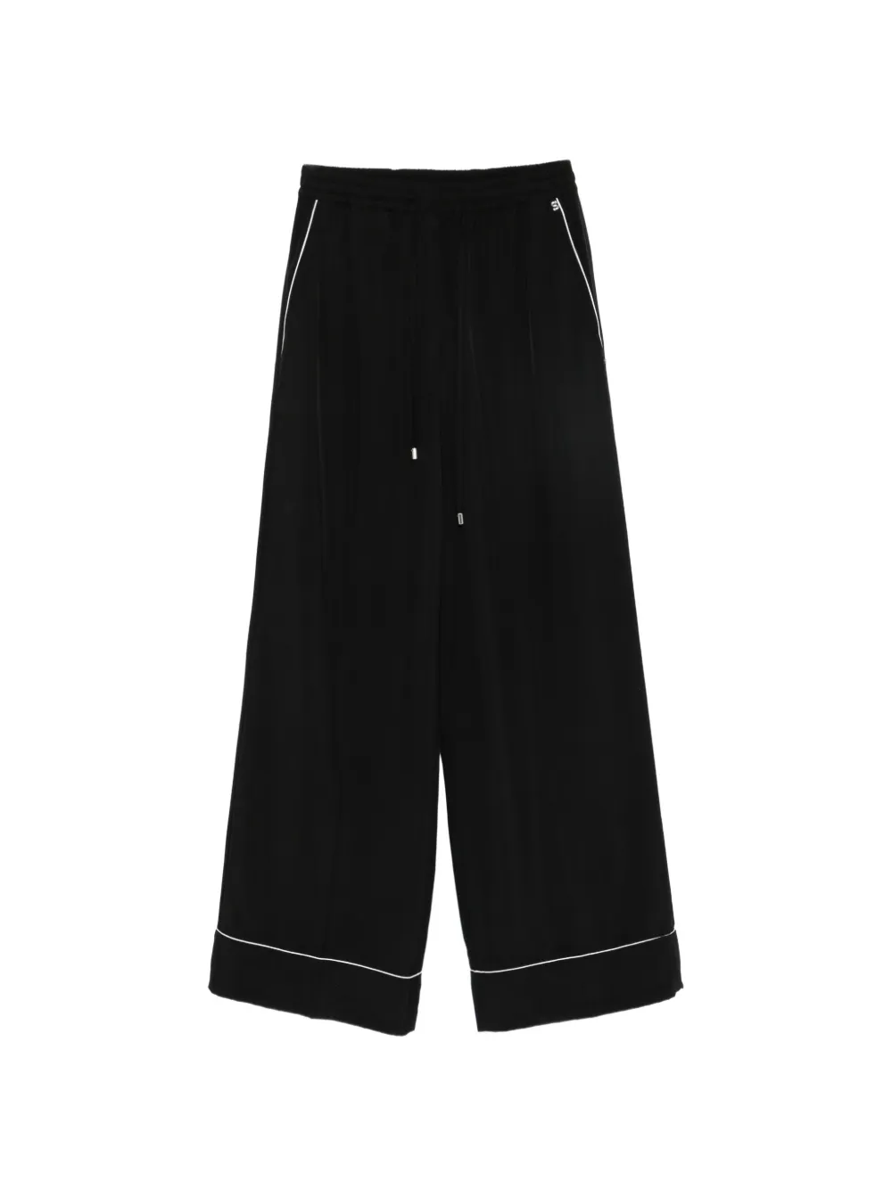 Sportmax Broek met trekkoordtaille en afwerking Zwart