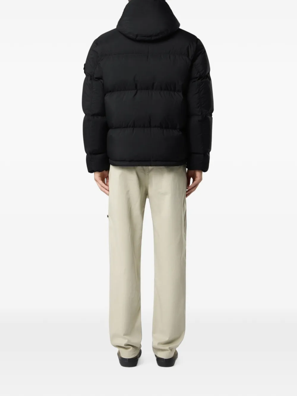 Stone Island Gewatteerd jack met Compass-patch Zwart