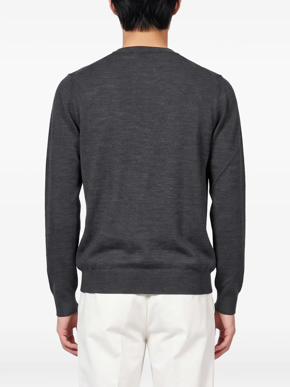 Tagliatore crew-neck fine-knit sweater Grijs
