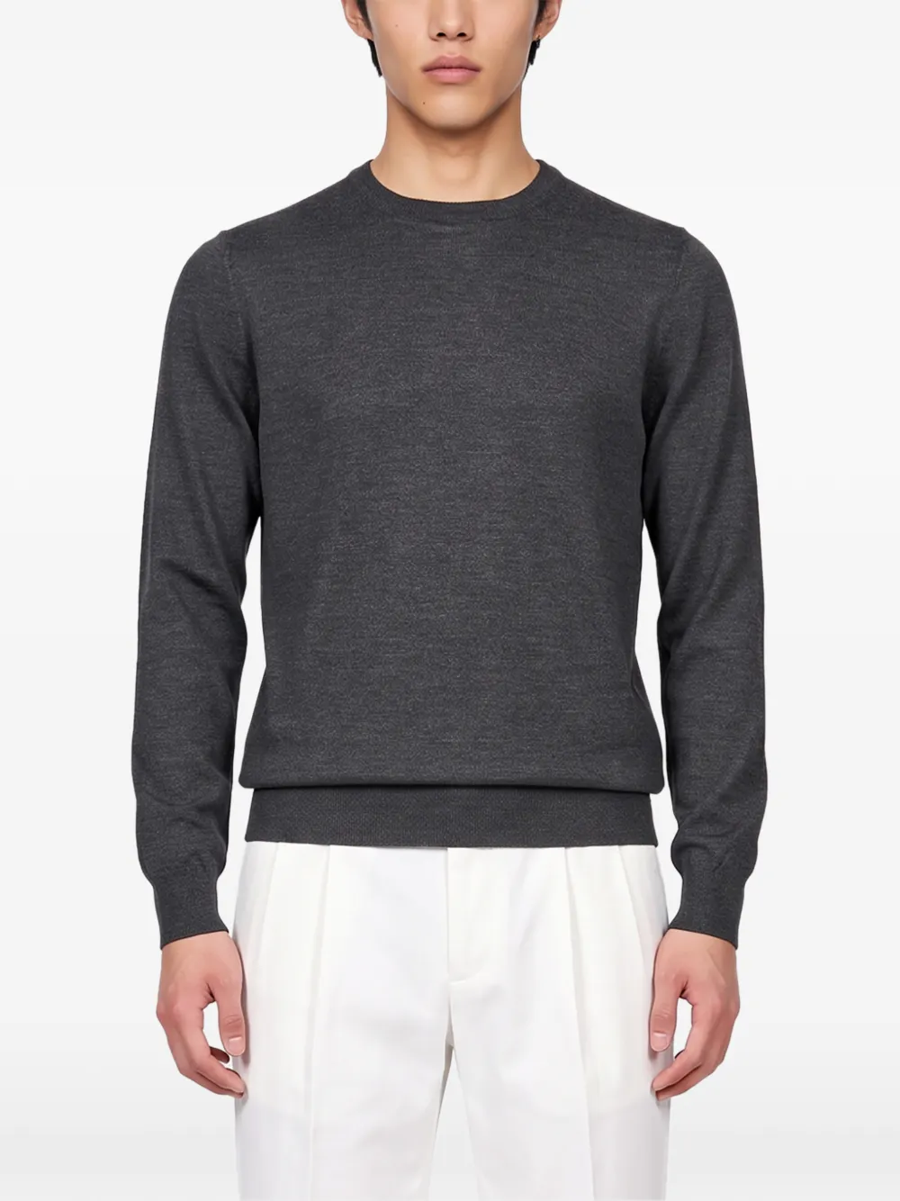 Tagliatore crew-neck fine-knit sweater Grijs