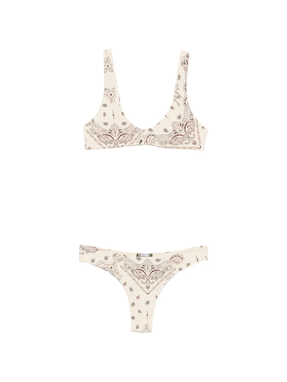 VENUJA paisley-print crystal-embellished bikini - Toni neutri