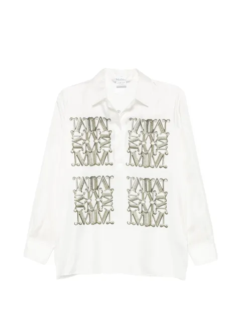 Max Mara silkeskjorte med Max Marabesque-tryk