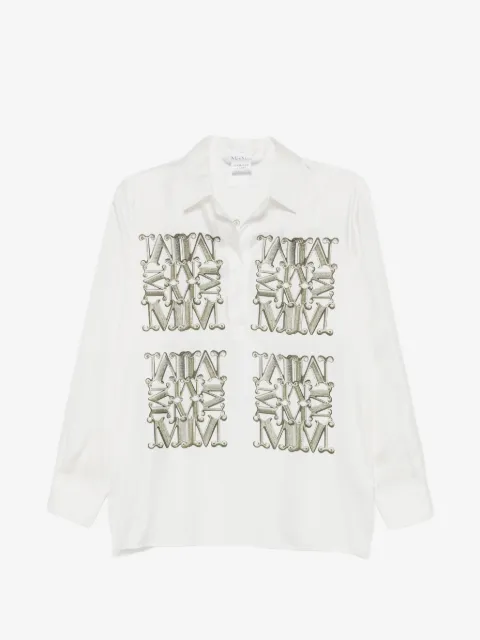 Max Mara logo-print silk shirt