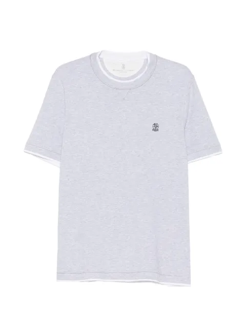 Brunello Cucinelli logo-embroidered crew-neck T-shirt