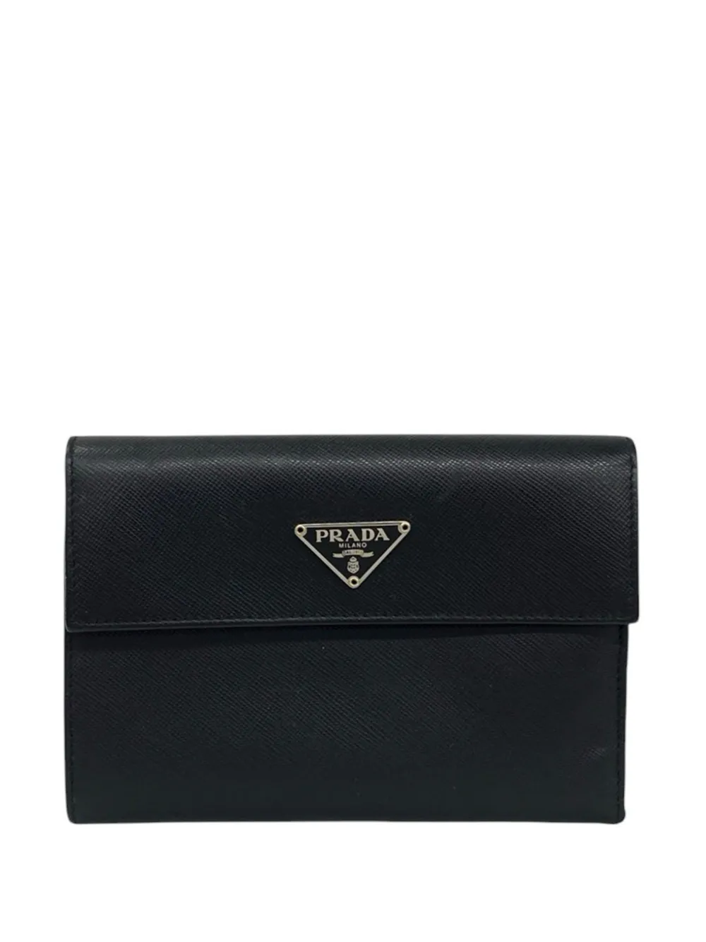 Prada Pre-Owned Portafoglio tri-fold piccolo in pelle Saffiano 2000-2013 - Nero