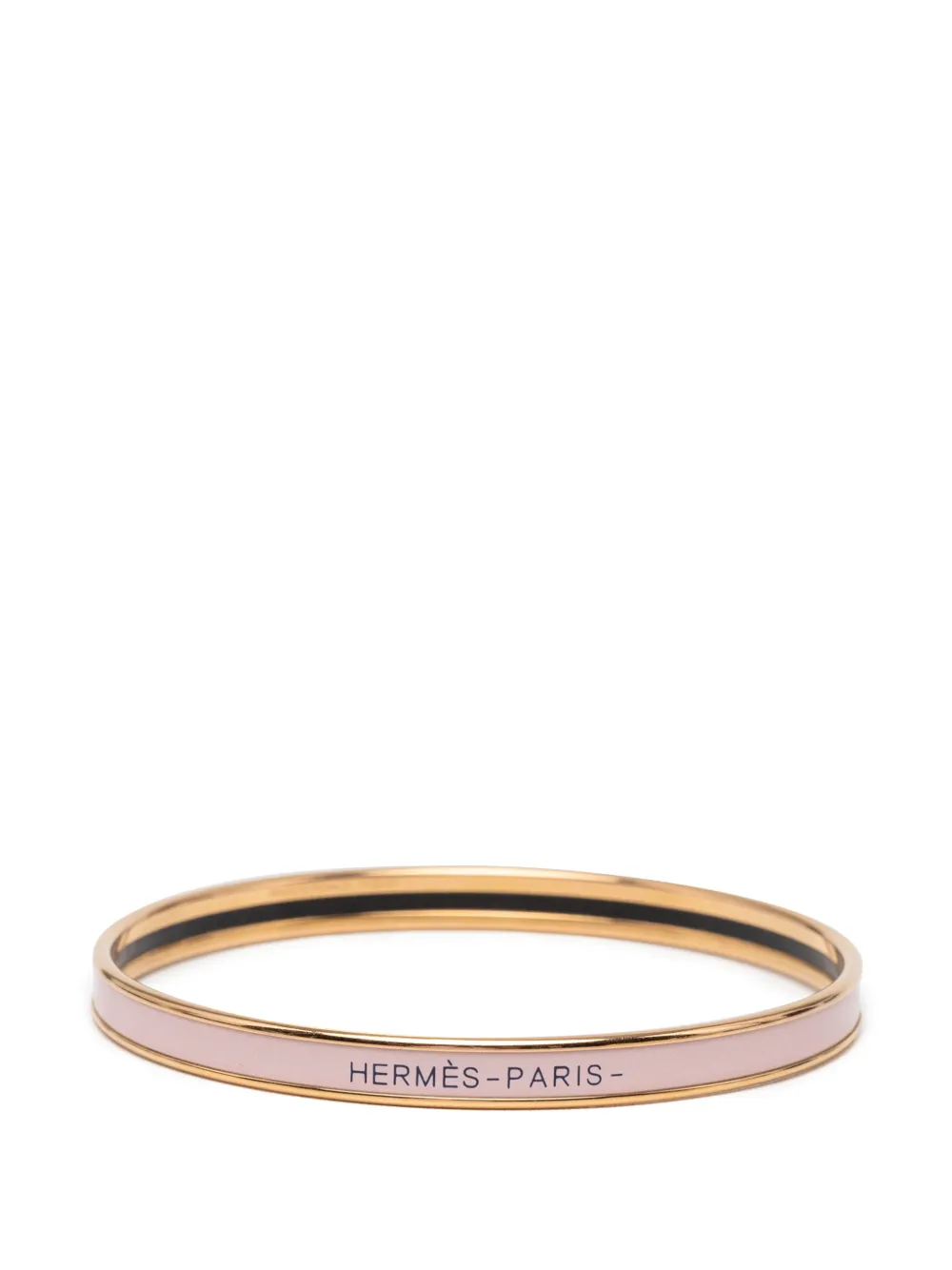 Hermès Pre-Owned Bracciale rigido extra sottile Uni 62 con dettagli smaltati 2010-2025 - Oro