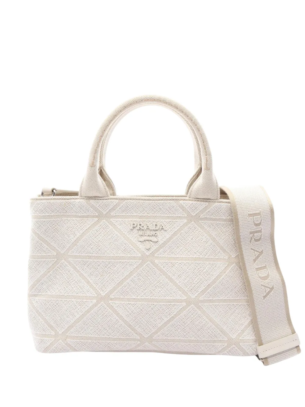 Prada Pre-Owned Borsa a tracolla Soft Canvas Symbole piccola 2013-2026 - Bianco