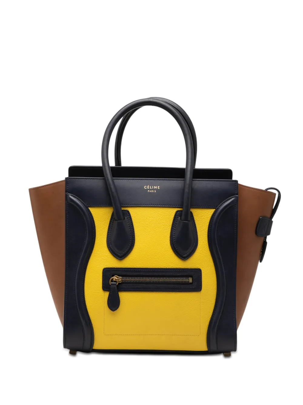 Celine Pre-Owned Borsa tote Micro Luggage in pelle tricolore 2014 - Nero