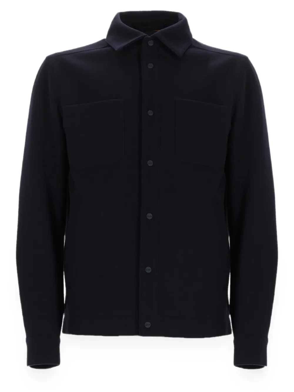 Herno Shirtjack met borstzakken en knoopsluiting Blauw