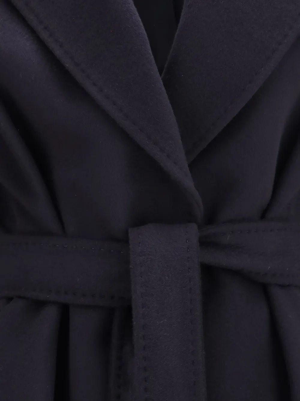 Max Mara Dravenna jas met gekerfde revers en ceintuur Blauw