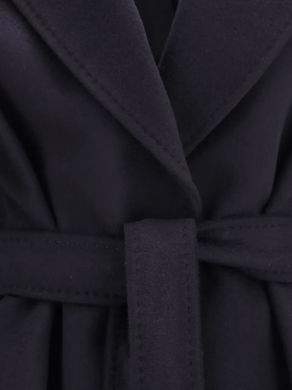 Max Mara Dravenna jas met gekerfde revers en ceintuur Blauw