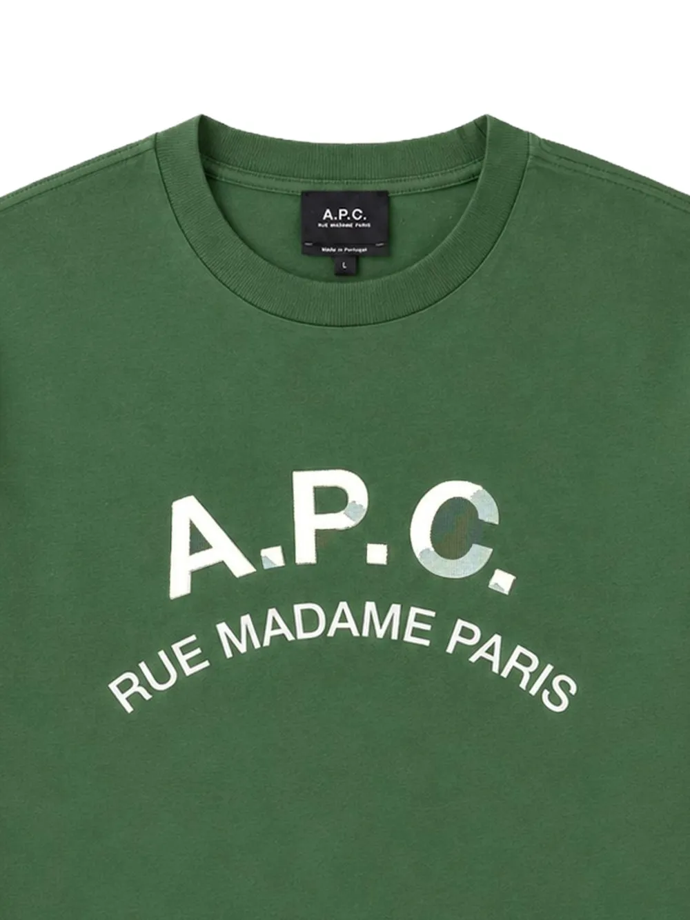A.P.C. T-shirt met -logo met vervaagd effect Groen