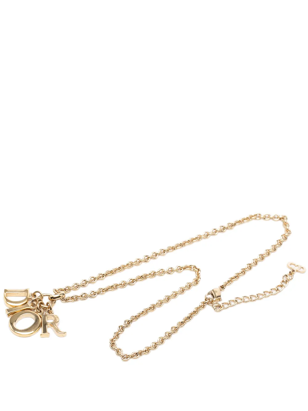 Christian Dior Pre-Owned 20th Century Gold Plated Logo Pendant Necklace costume necklace