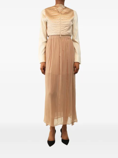 Brunello Cucinelli Vintage quilted silk midi skirt set