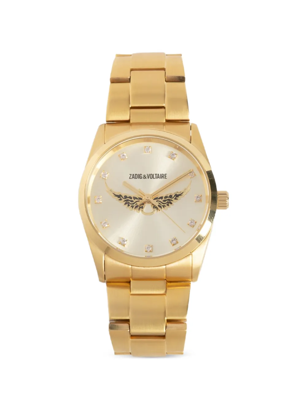 Zadig&Voltaire montre Wings 36 à strass dorés Zadig&Voltaire montre Wings 36 à strass dorés