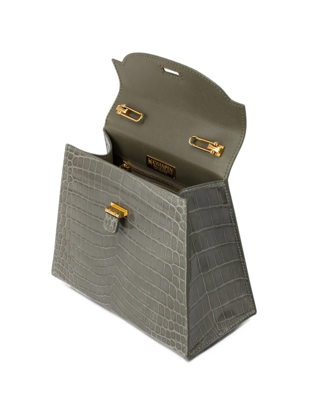KWANPEN crocodile-effect leather tote bag Grijs