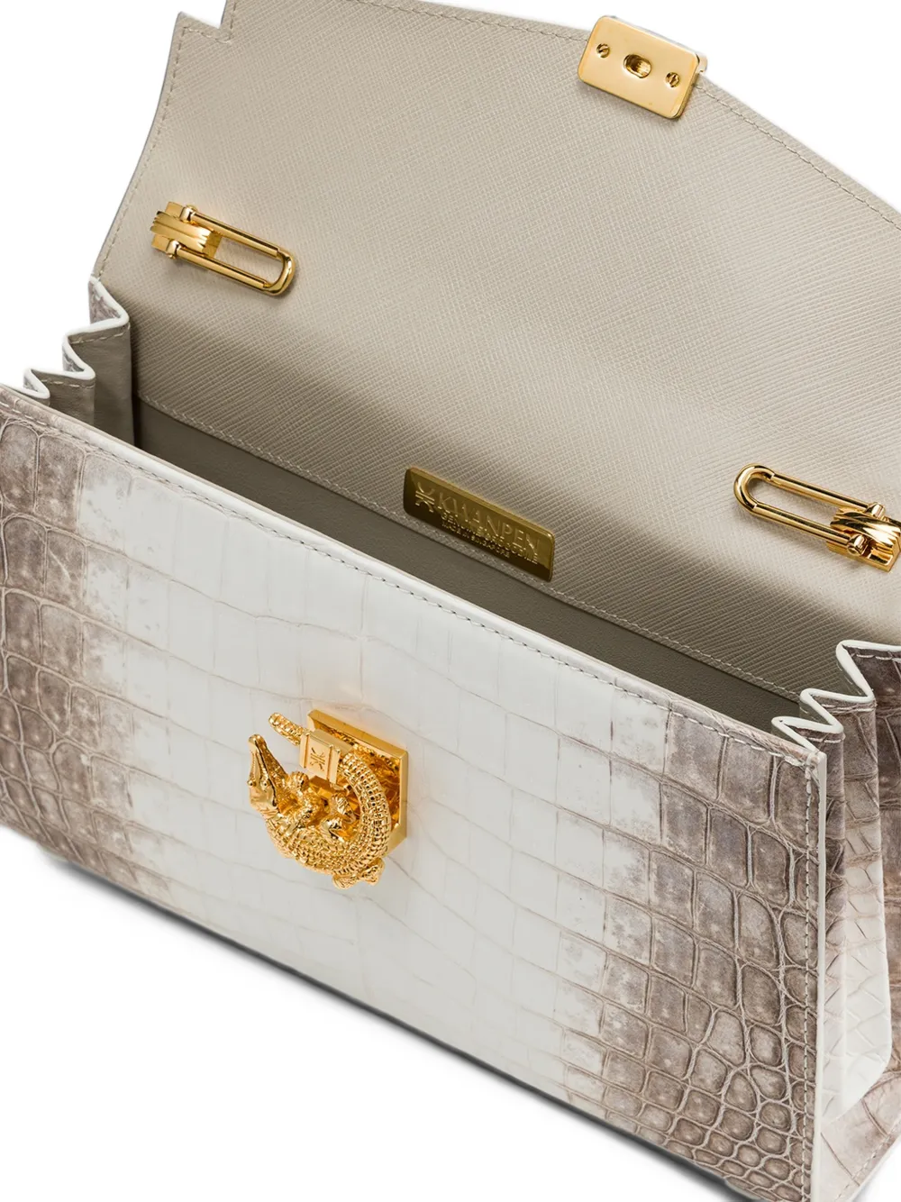 KWANPEN crocodile-effect shoulder bag Wit