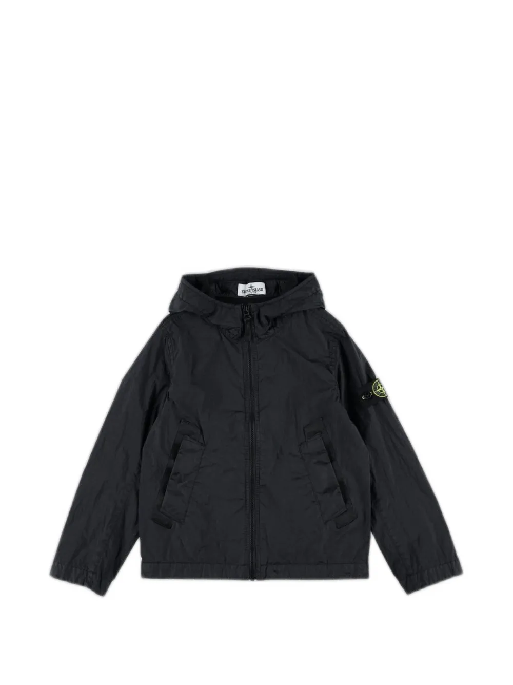 Stone Island Junior Compass-patch hooded jacket - Schwarz