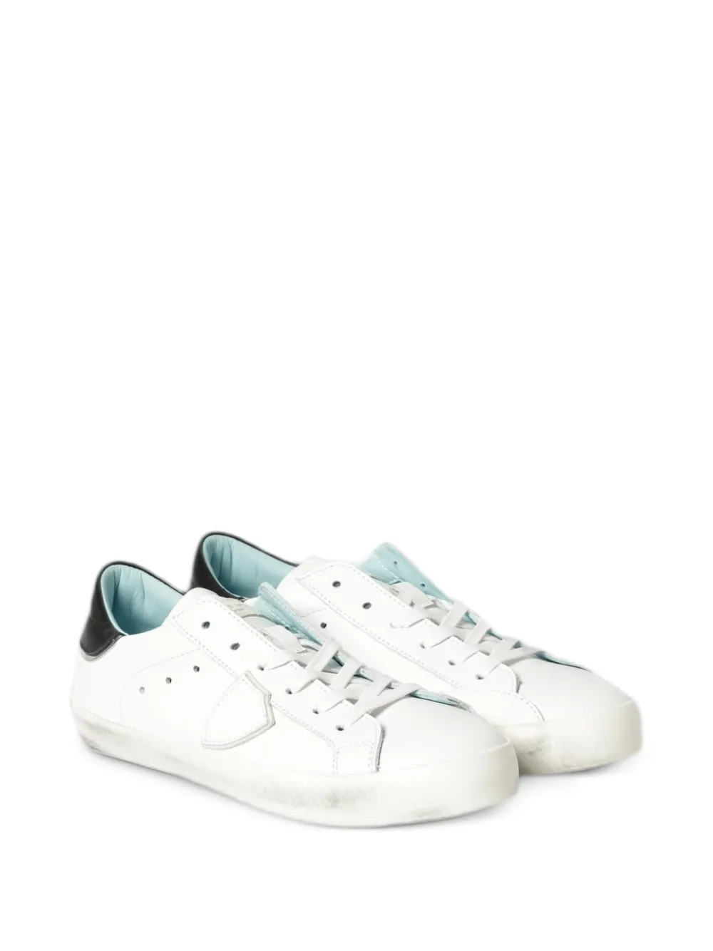 Philippe Model Kids distressed-effect logo-patch sneakers Wit