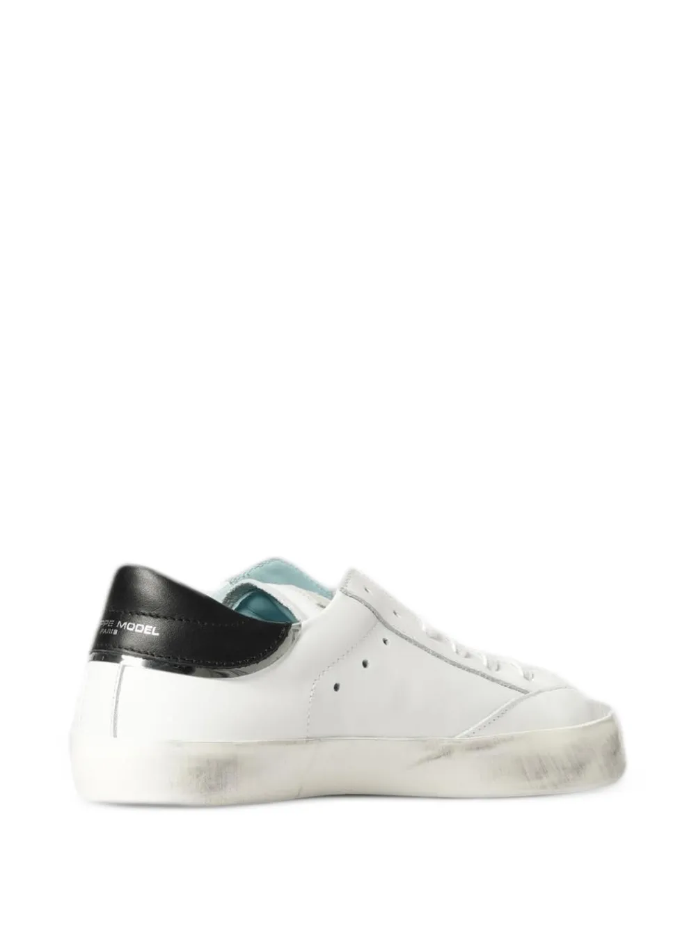 Philippe Model Kids distressed-effect logo-patch sneakers Wit