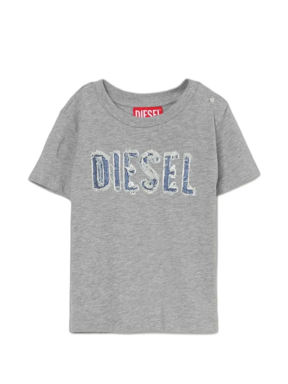 Diesel Kids logo-patch T-shirt - Grigio