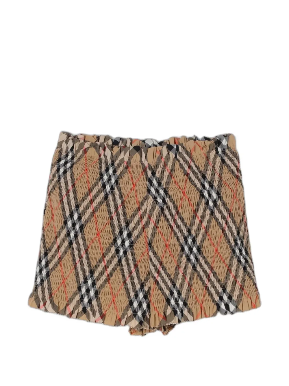 Burberry Kids check-pattern smocked shorts - Toni neutri