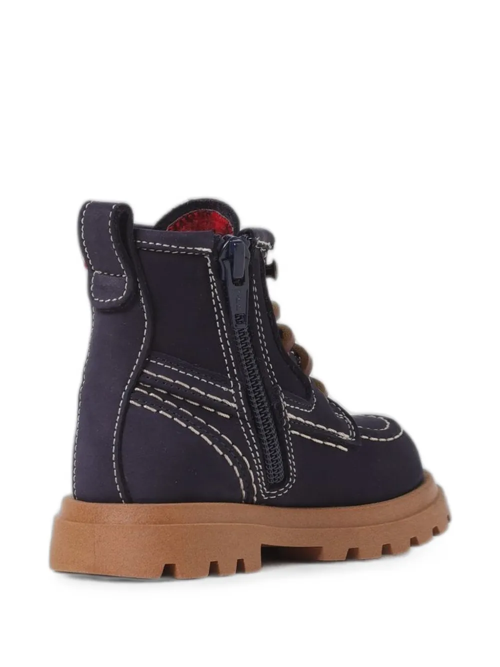 DSQUARED2 KIDS nubuck-leather contrast-stitch boots Blauw