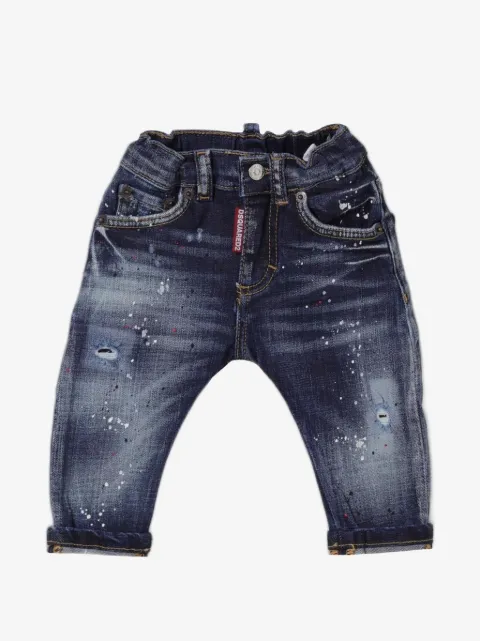 DSQUARED2 KIDS paint-splatter distressed jeans