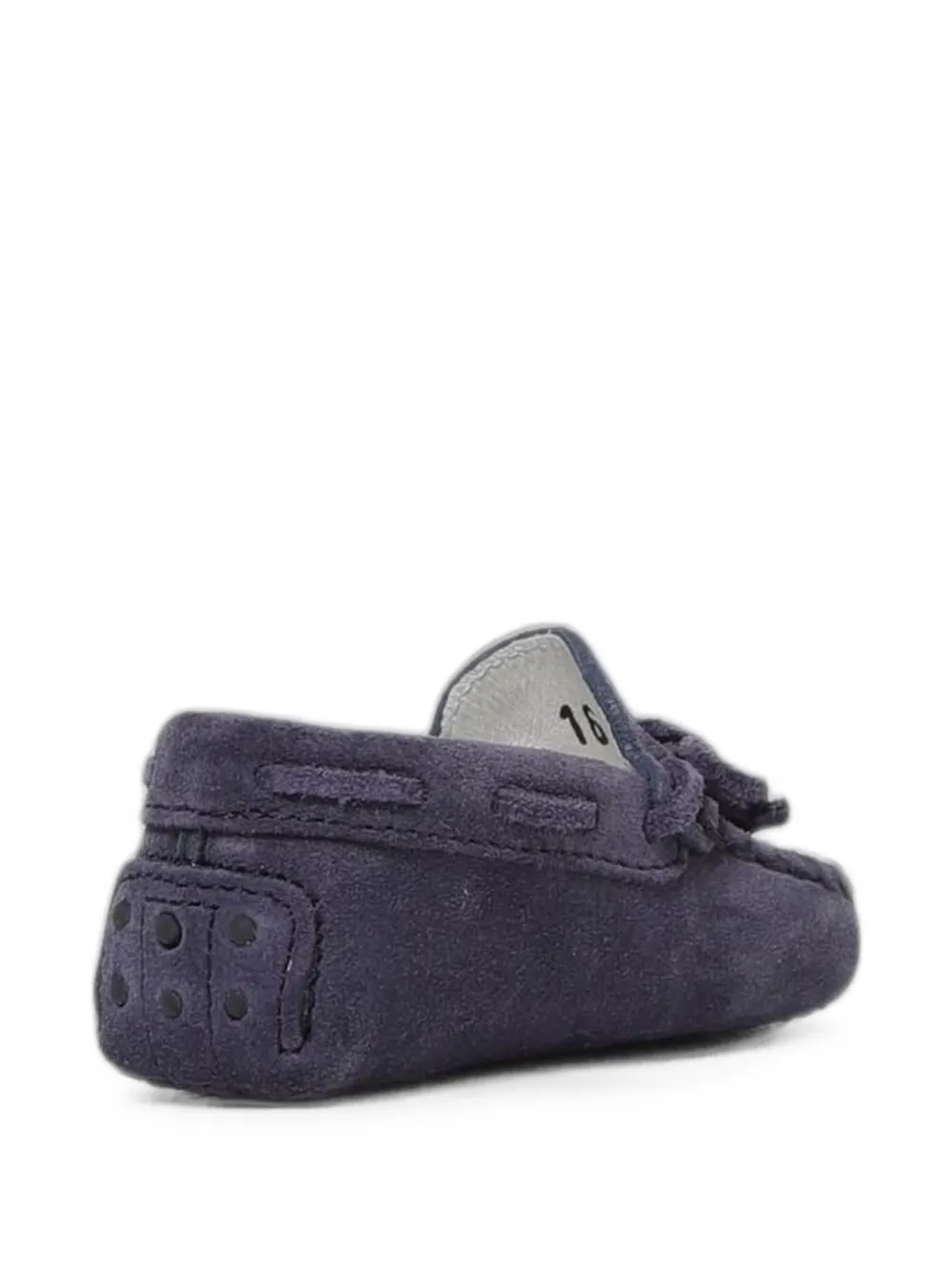 Tod's Kids Gommino bow-detail suede loafers Blauw