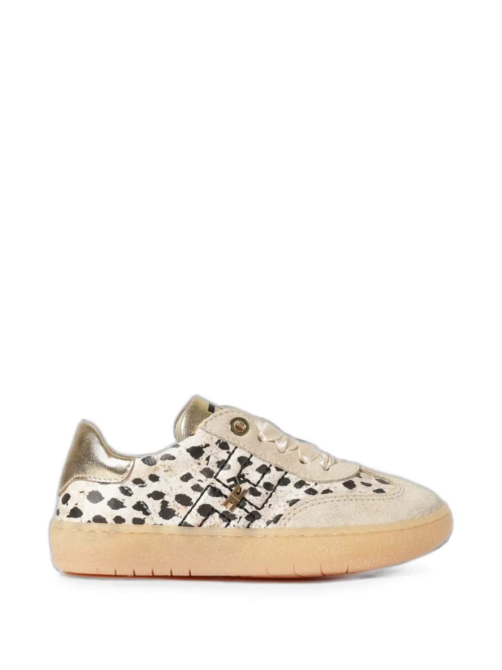 Elisabetta Franchi Kids animalier-print leather sneakers - Toni neutri