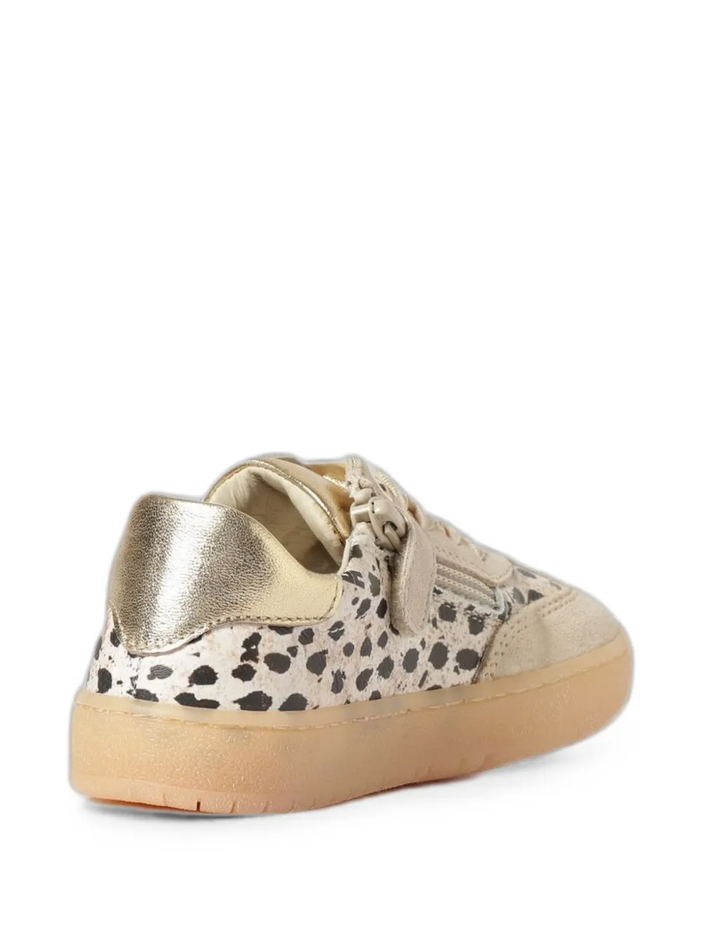 Elisabetta Franchi Kids animalier-print leather sneakers Beige