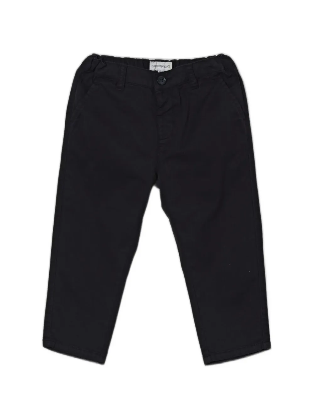 Emporio Armani Kids logo-plaque chino trousers - Nero