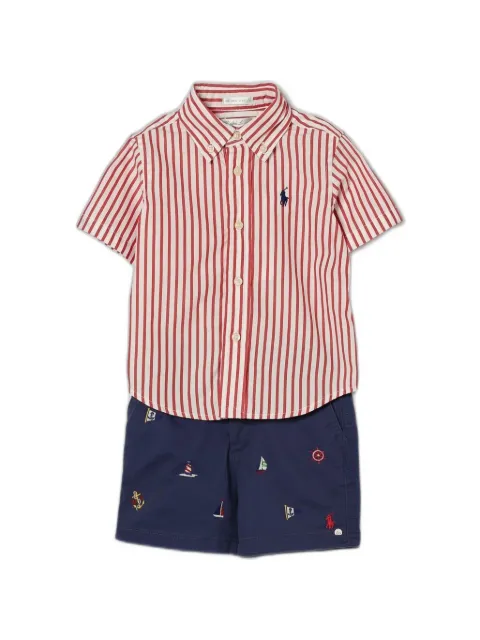 POLO RALPH LAUREN KIDS striped shorts set (set of two)