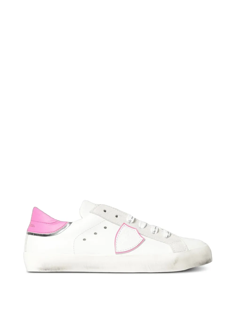 Philippe Model Paris Prsx distressed-effect logo-patch sneakers - Bianco