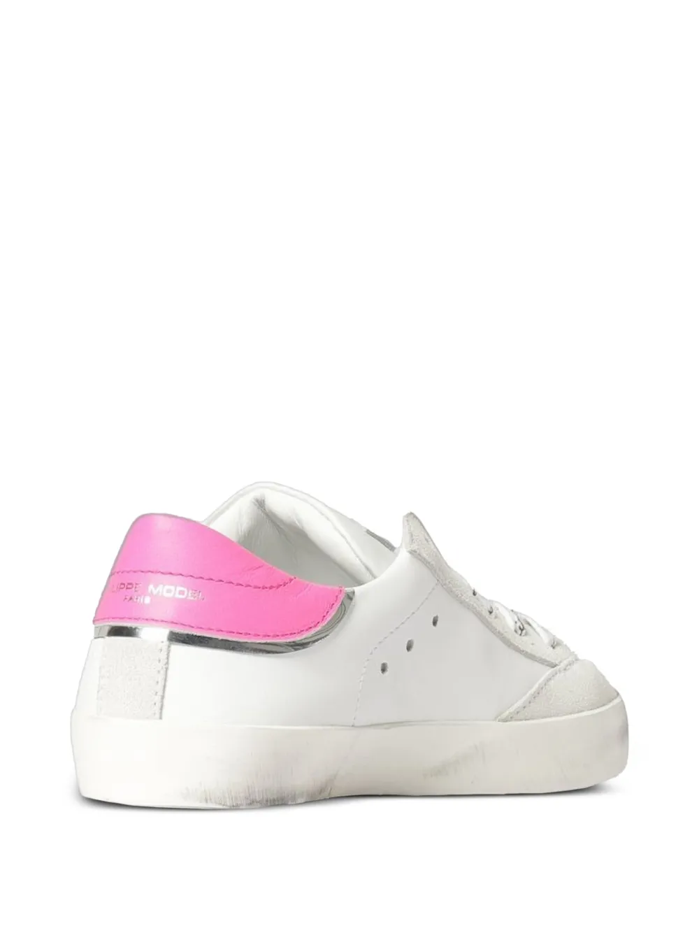 Philippe Model Paris Prsx distressed-effect logo-patch sneakers Wit