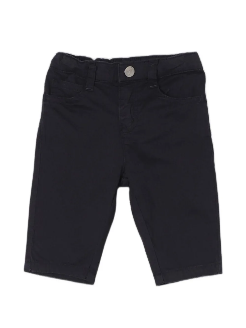 Emporio Armani Kids logo-plaque straight-leg trousers - Blu