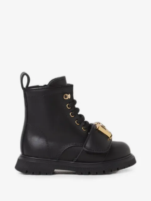 DSQUARED2 KIDS logo-plaque leather ankle boots