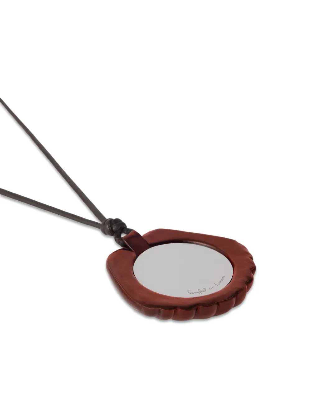 LEMAIRE x Carlos Peñafiel schelpenspiegel van gepatineerd kalfsleer Bruin