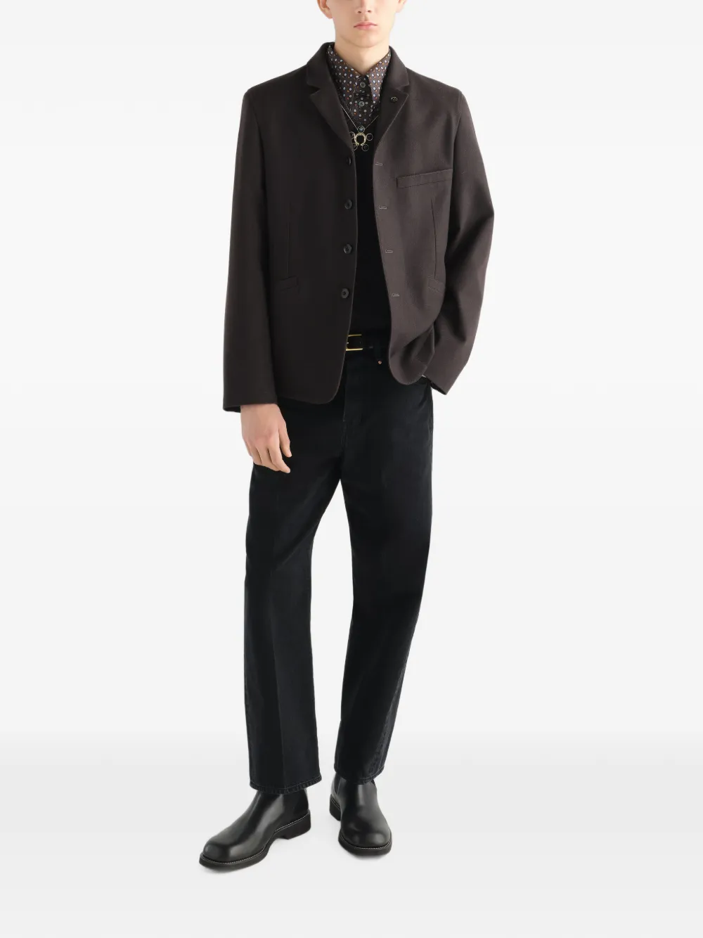 LEMAIRE Cargo jack van wol en katoenen twill Bruin
