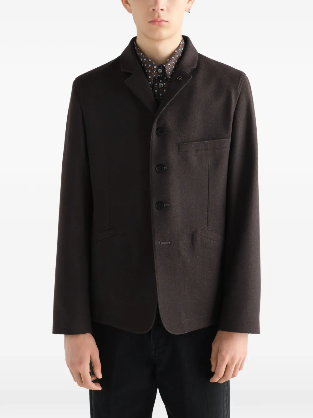 LEMAIRE Cargo jack van wol en katoenen twill Bruin