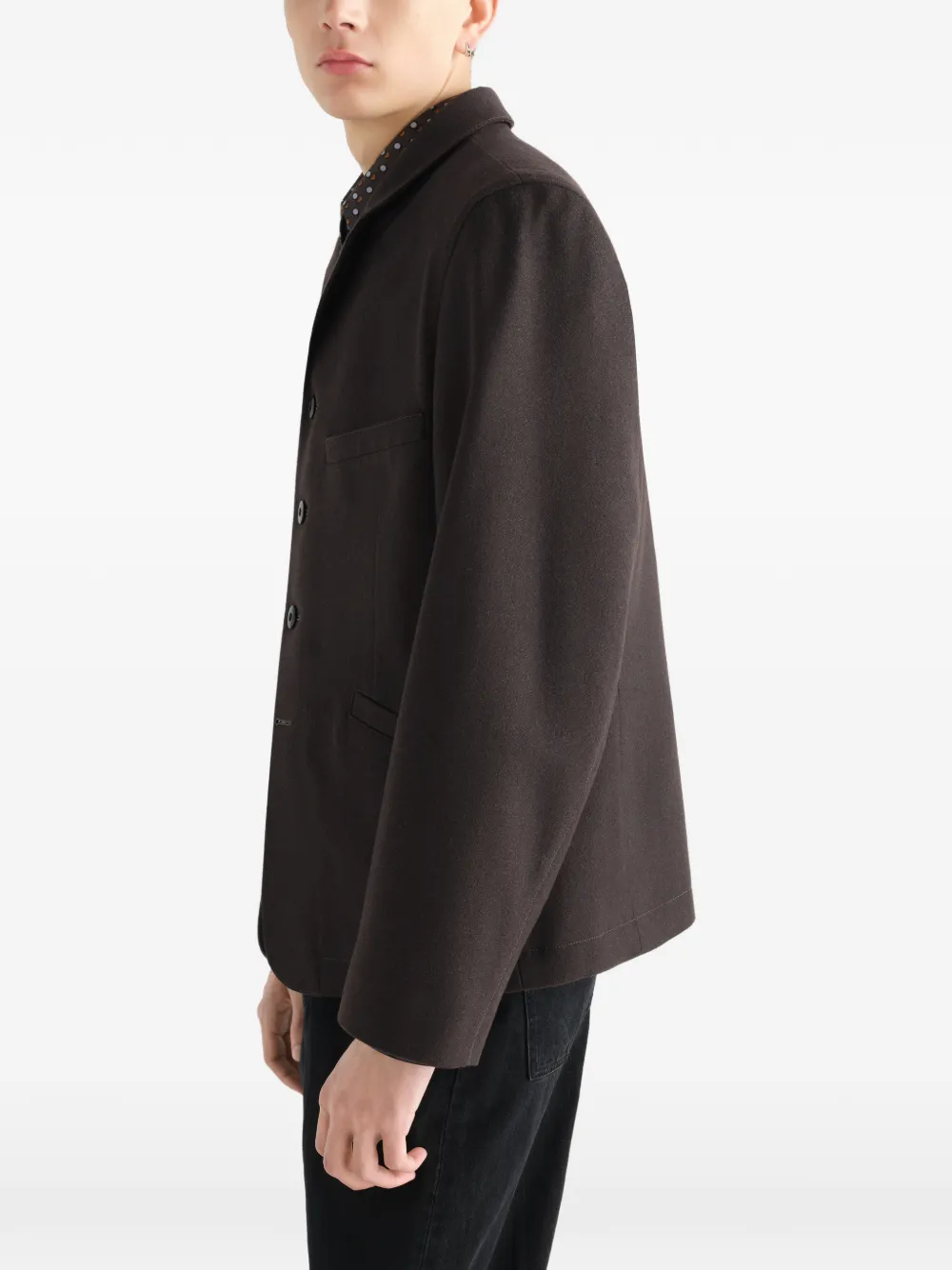LEMAIRE Cargo jack van wol en katoenen twill Bruin