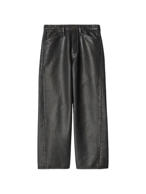 LEMAIRE straight five-pocket pants in coated denim