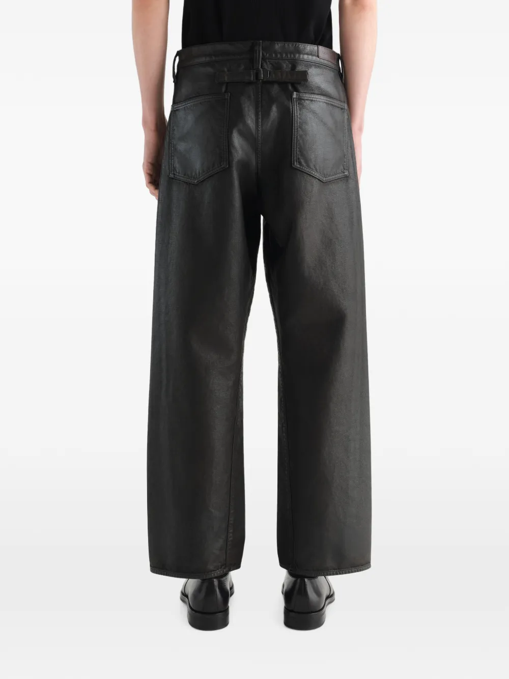 LEMAIRE Straight gecoate denim broek met vijf zakken Grijs