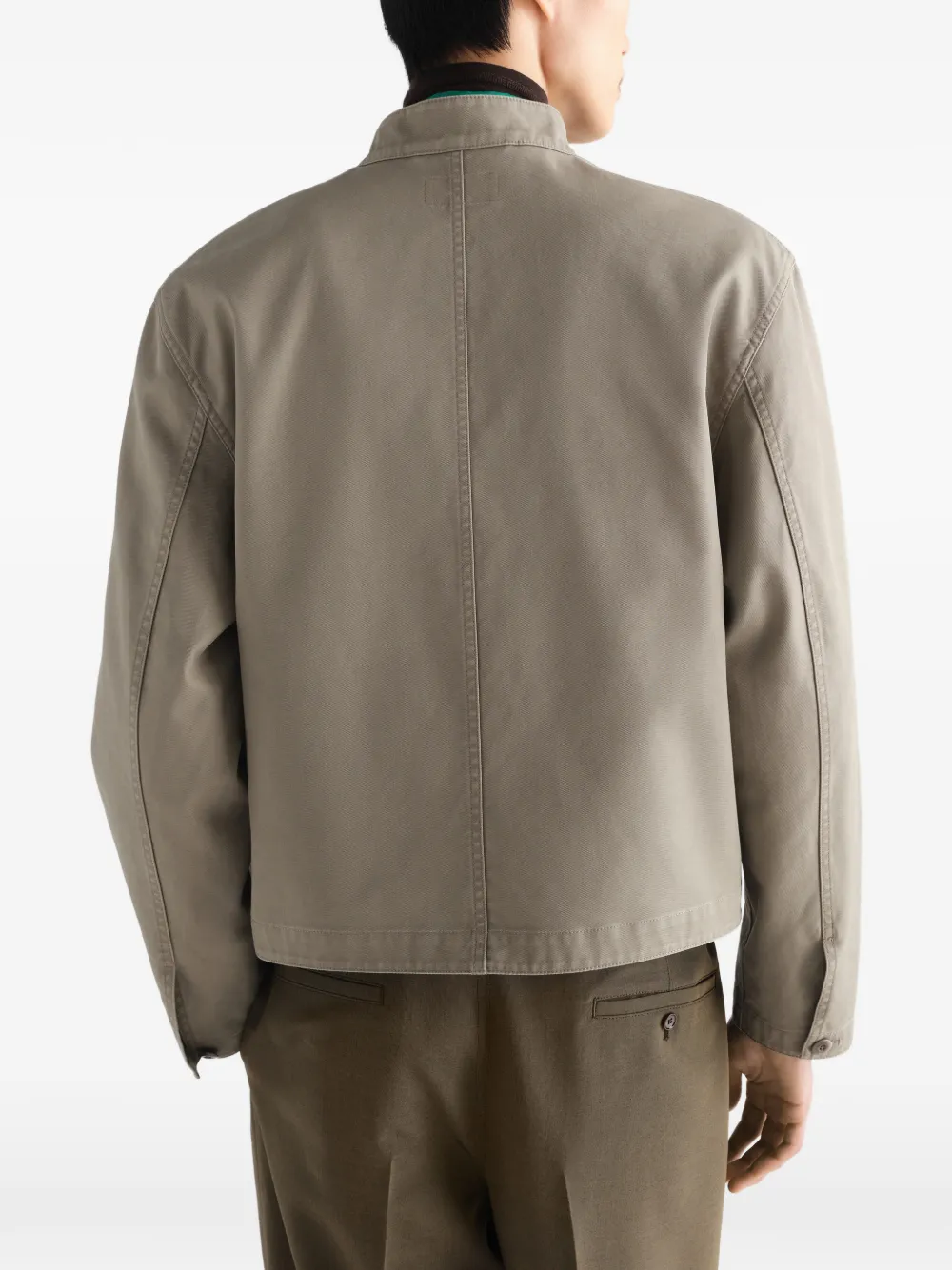 LEMAIRE Katoenen twill jack met opstaande kraag Grijs