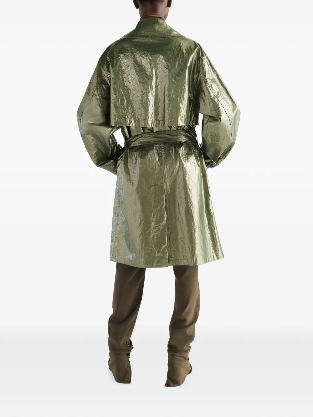 LEMAIRE Trenchcoat van waterafstotend glanzend gecoat linnen Goud